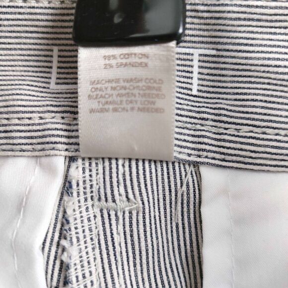 Ann Taylor LOFT Sz 6 Original Flare Pants Gray Pinstripe Cotton Blend Trousers - Picture 9 of 11